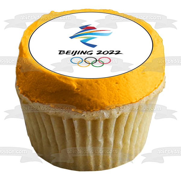 Beijing 2022 Winter Olympics Logo Edible Cupcake Topper Images ABPID55885