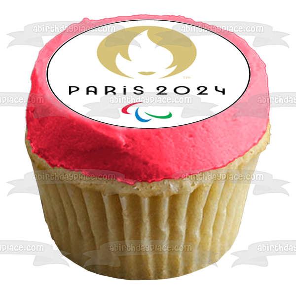 Imágenes decorativas comestibles para cupcakes con el logotipo de los Juegos Olímpicos de Verano de París 2024 ABPID55986 