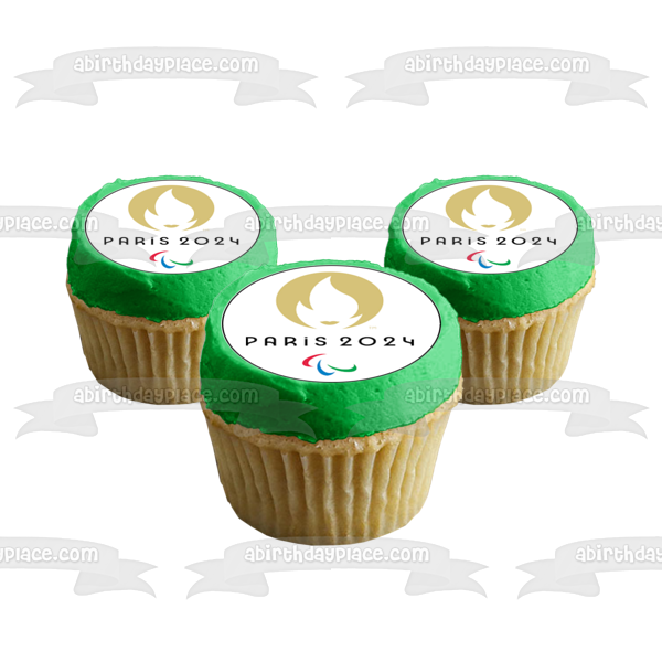 Imágenes decorativas comestibles para cupcakes con el logotipo de los Juegos Olímpicos de Verano de París 2024 ABPID55986 