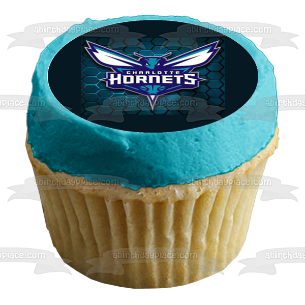 NBA Charlotte Hornets Team Logo Edible Cupcake Topper Images ABPID56001