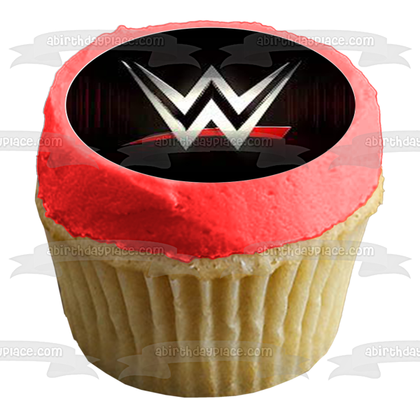 WWE World Wrestling Entertainment Logo Edible Cupcake Topper Images ABPID56024