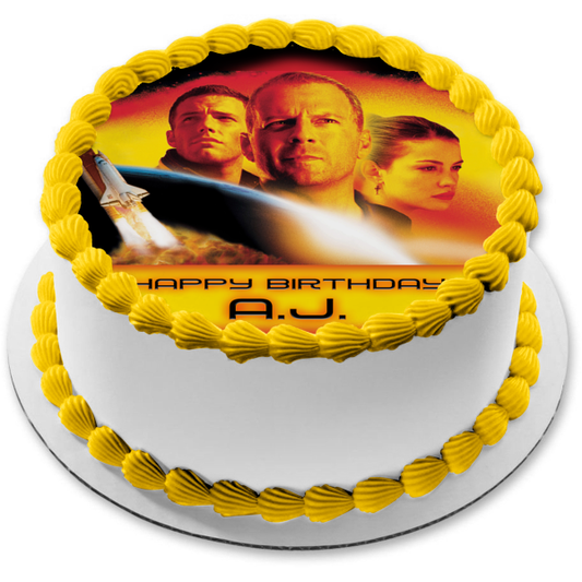 Armageddon Space Shuttle 1998 Film Movie Harry LIV Aj Edible Cake Topper Image ABPID56809