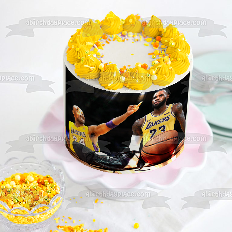 Shoestrings Lebron Jame Kobe Bryant Appreciation Edible Cake Topper Image ABPID56819