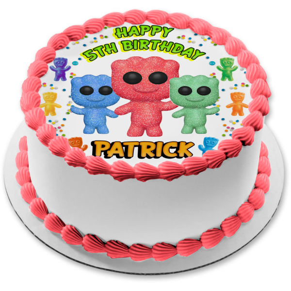 Funko Pop Sour Patch Kids Candy Colorful Edible Cake Topper Image ABPID56826