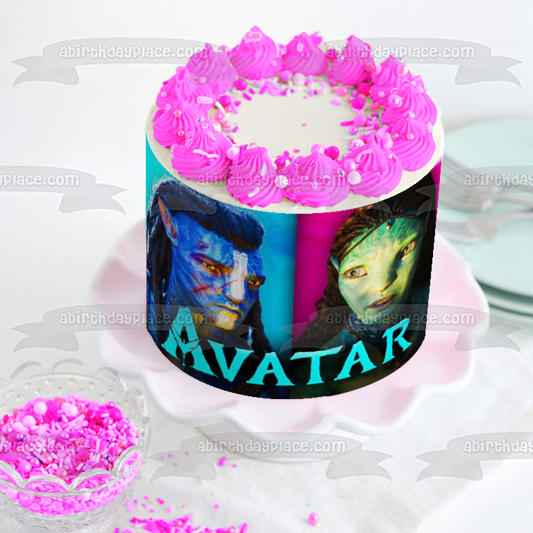 Avatar: The Way of Water Jake and Tsireya Edible Cake Topper Image ABPID56834