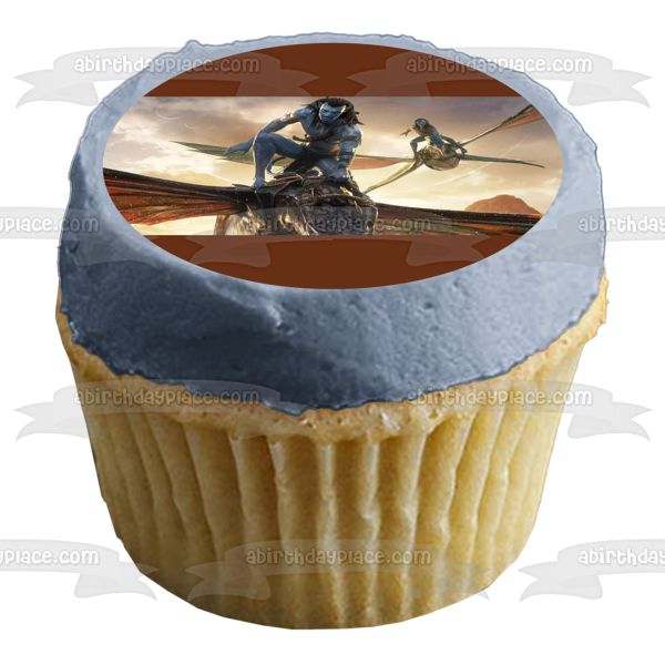 Avatar: The Way of Water Jake and Ney'Tiri Flying Edible Cake Topper Image ABPID56830