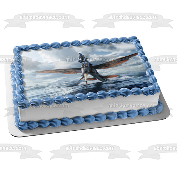 Avatar: The Way of Water Jake Flying Over the Water Edible Cake Topper Image ABPID56831