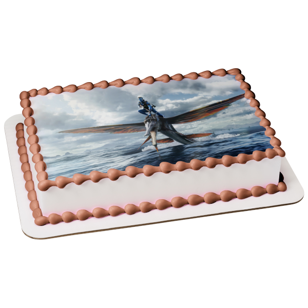 Avatar: The Way of Water Jake Flying Over the Water Edible Cake Topper Image ABPID56831