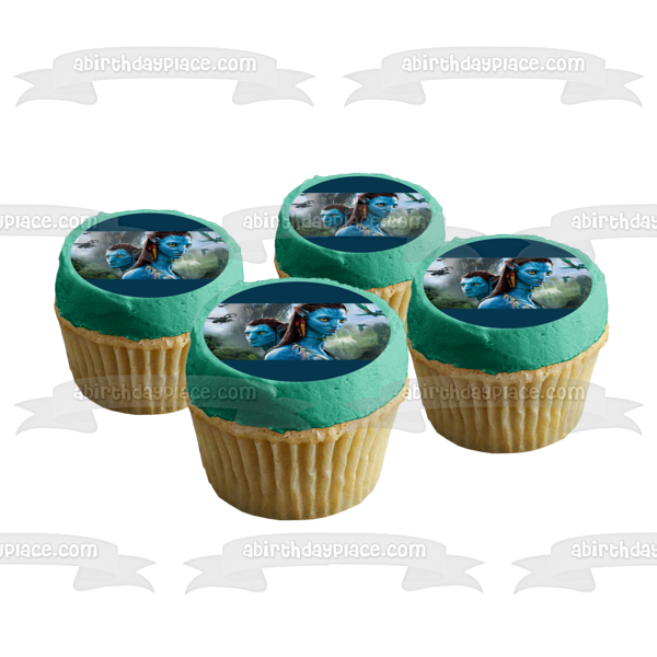 Avatar: The Way of Water Jake and Ney'Tiri Edible Cake Topper Image ABPID56838