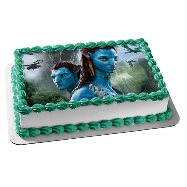 Avatar: The Way of Water Jake and Ney'Tiri Edible Cake Topper Image ABPID56838