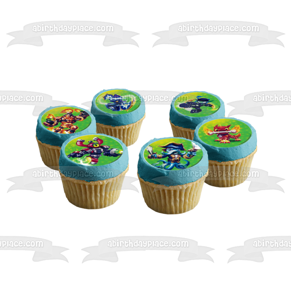 Skylander Swap Force Blast Zone Wash and Buckler Edible Cupcake Topper Images ABPID04017