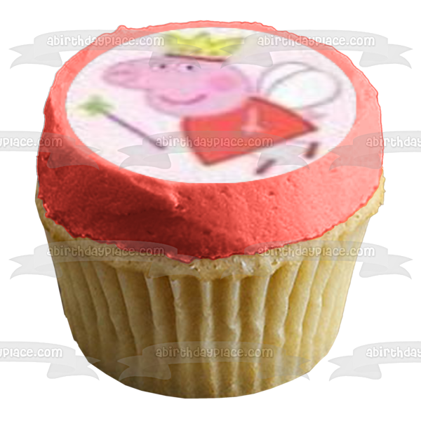 Peppa Pig Fairy Princess with a Crown Edible Cupcake Topper Images ABPID04122