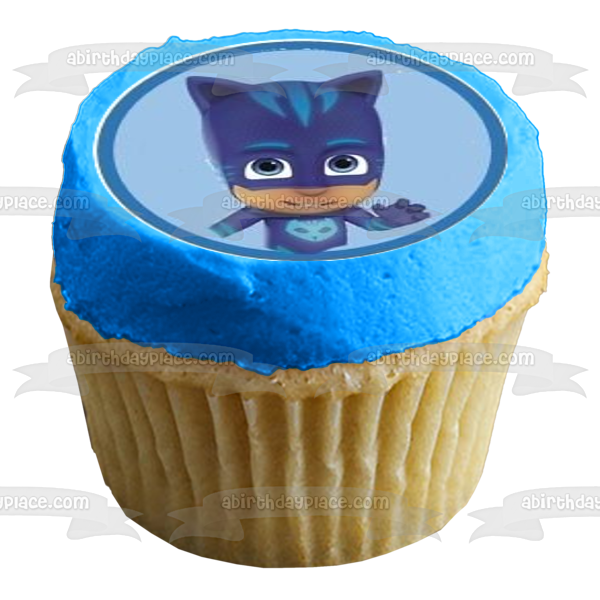 Pj Masks Hero Cat Boy Gekko and Owlette Edible Cupcake Topper Images ABPID05159