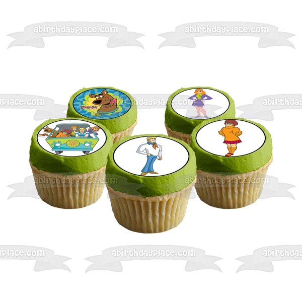 Scooby Doo Shaggy Velma Fred Daphne and Their Van Edible Cupcake Topper Images ABPID05347