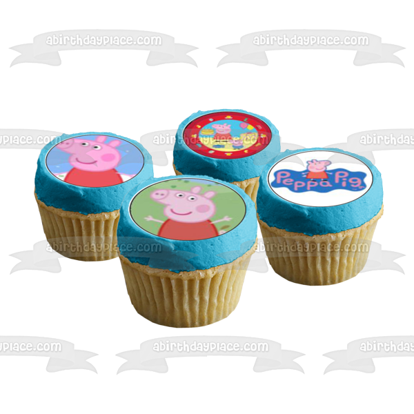 Logotipo de Peppa Pig e imágenes variadas Imágenes de decoración comestible para cupcakes ABPID05556 