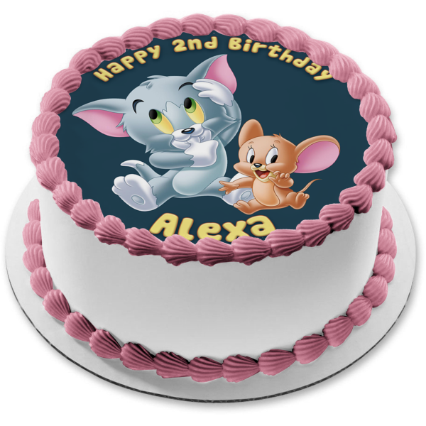 Baby Tom and Jerry Hanna and Barbera Cartoon Warner Bros Edible Cake Topper Image ABPID56842