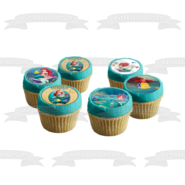 La Sirenita Ariel Flounder Rey Tritón y Sebastián Imágenes comestibles para cupcakes ABPID06610 