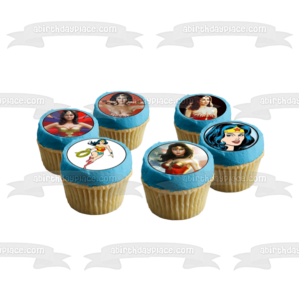 Wonder Woman Assorted Pictures Lifelike and Cartoon Edible Cupcake Topper Images ABPID06658