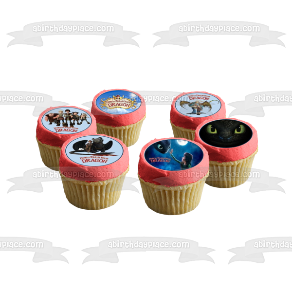 How to Train Your Dragon Fishlegs Hiccup Astrid and Toothless Edible Cupcake Topper Images ABPID06689