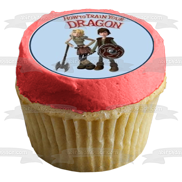 How to Train Your Dragon Fishlegs Hiccup Astrid and Toothless Edible Cupcake Topper Images ABPID06689