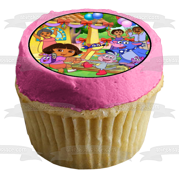 Dora the Explorer Boots Swiper Backpack and Tico Edible Cupcake Topper Images ABPID07180