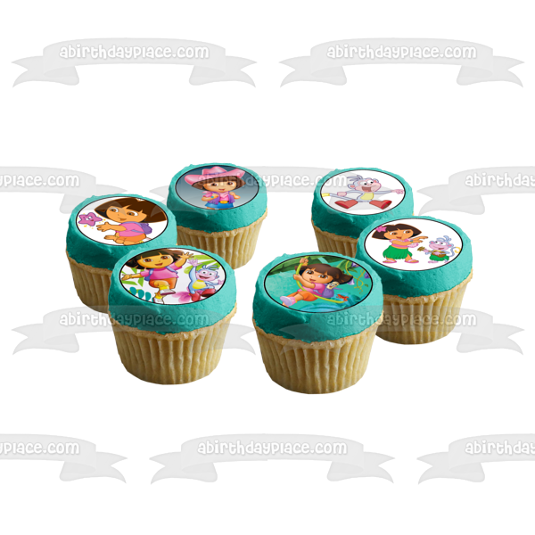 Dora the Explorer Boots Swiper Backpack and Tico Edible Cupcake Topper Images ABPID07180