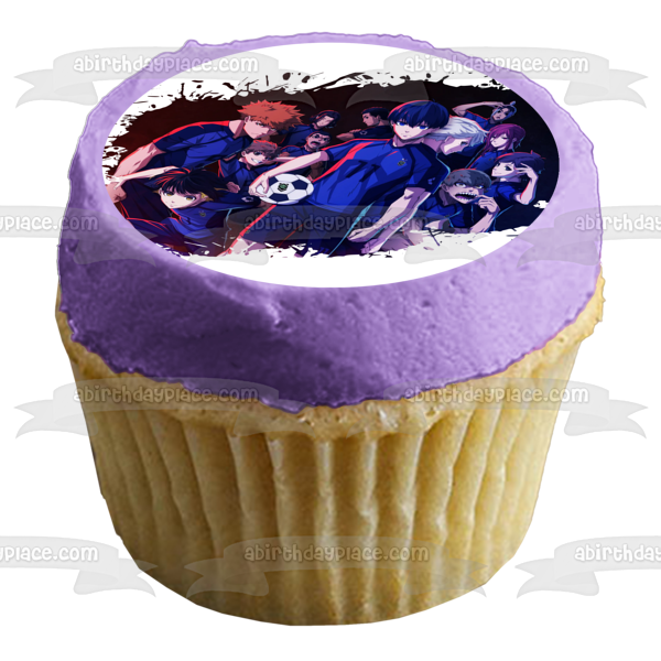 Blue Lock Anime Manga Soccer Yoichi Asahi Gin Gurimu Hyoma Jingo Meguru Okuhito Rensuke Wataru Yudai Edible Cake Topper Image ABPID56873