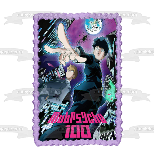 Mob Psycho 100 Anime Manga Kageyama Arataka City Scape Edible Cake Topper Image ABPID56879