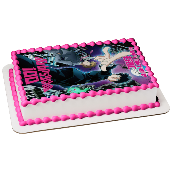 Mob Psycho 100 Anime Manga Kageyama Arataka City Scape Edible Cake Topper Image ABPID56879