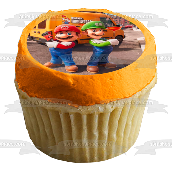 Imagen de decoración comestible para tarta de Mario y Luigi de la película Super Mario Brothers ABPID56944 