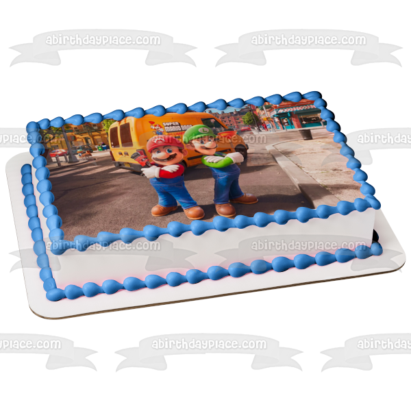 Imagen de decoración comestible para tarta de Mario y Luigi de la película Super Mario Brothers ABPID56944 