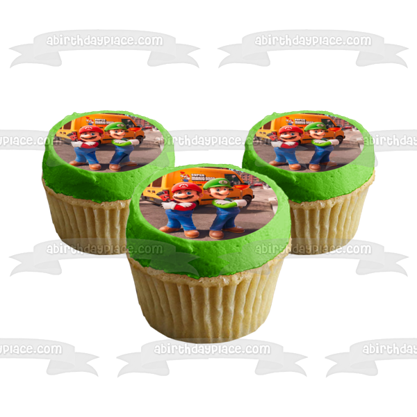 Imagen de decoración comestible para tarta de Mario y Luigi de la película Super Mario Brothers ABPID56944 