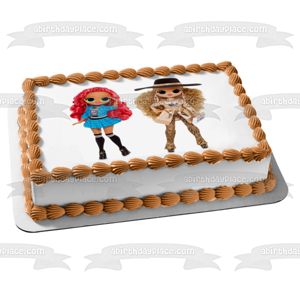 LOL Surprise Omg Fashion Doll  Da Boss and Class Prez Edible Cake Topper Image ABPID57080