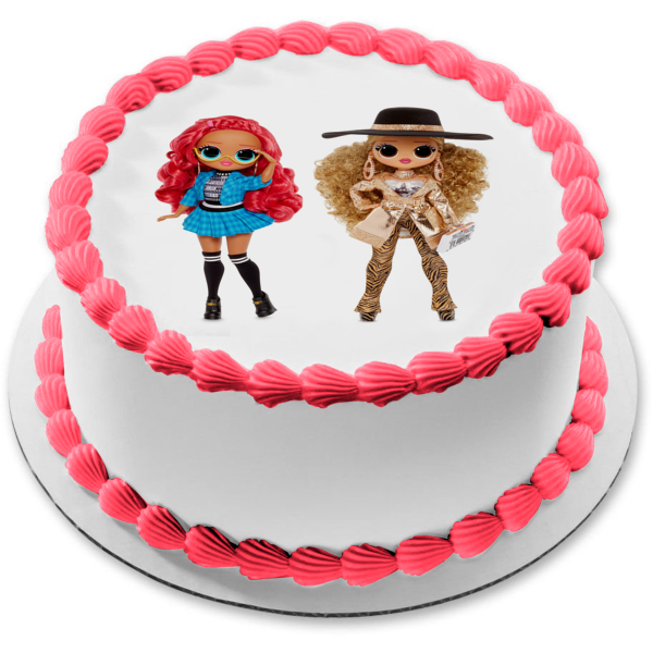 LOL Surprise Omg Fashion Doll  Da Boss and Class Prez Edible Cake Topper Image ABPID57080