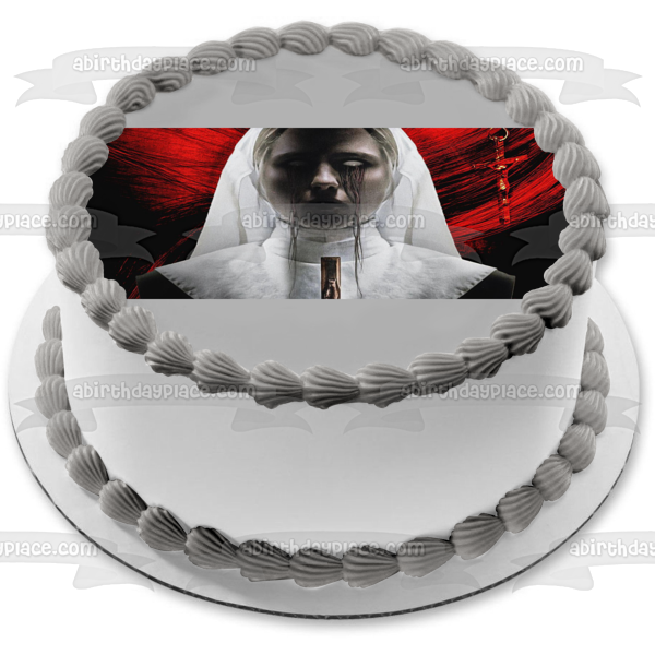 The Nun Crucifix Edible Cake Topper Image ABPID57070