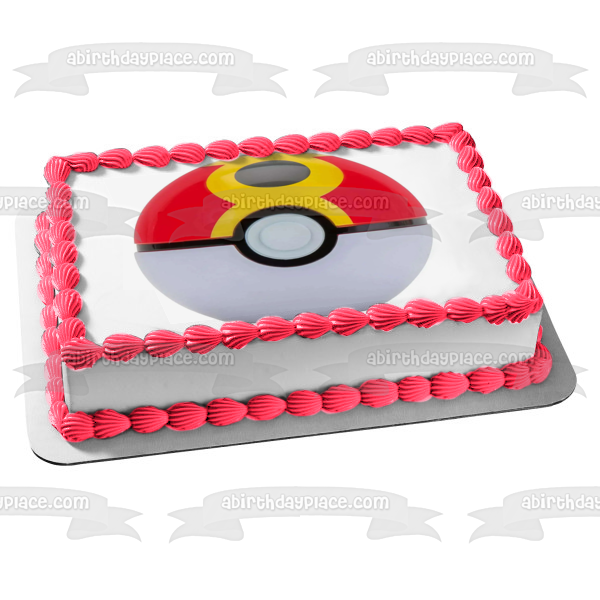 Adorno comestible para tarta con bola repetida de Pokémon, imagen ABPID57076 