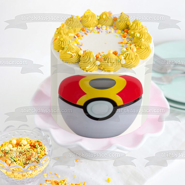 Pokemon Repeat Ball Edible Cake Topper Image ABPID57076