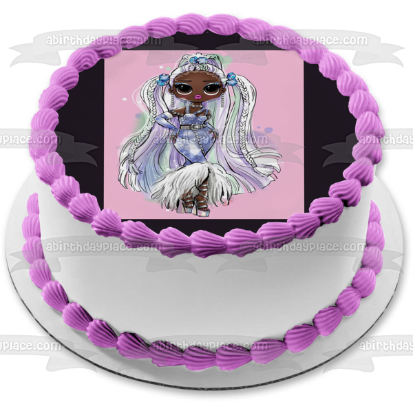 LOL Surprise Omg Fashion Show Hair Edition Lady Braids Edible Cake Topper Image ABPID57146