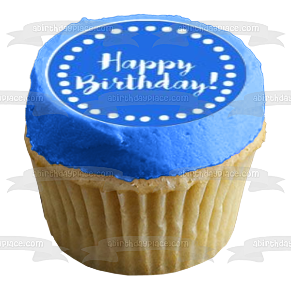 Colorful Happy Birthday! Edible Cupcake Topper Images ABPID57191