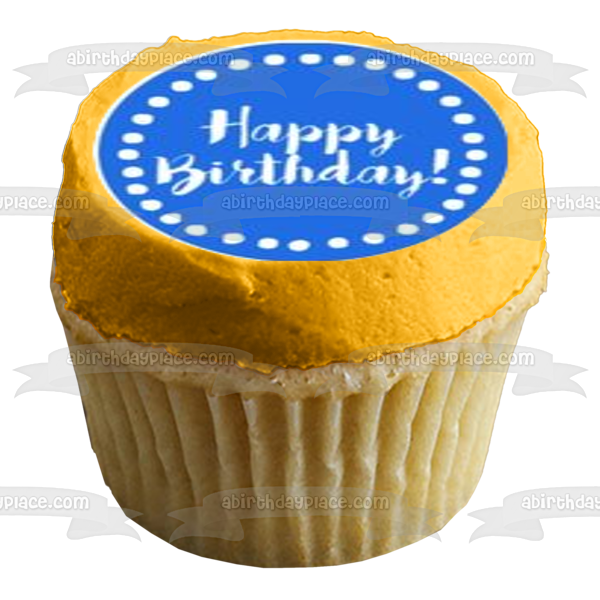 Colorful Happy Birthday! Edible Cupcake Topper Images ABPID57191