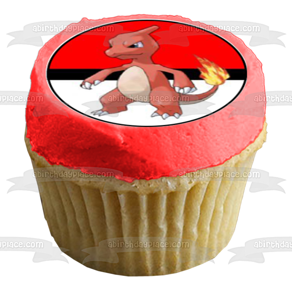 Pokemon Pikachu Snorlax Charmander and Squirtle Edible Cupcake Topper Images ABPID57197