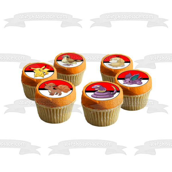 Pokemon Pikachu Snorlax Charmander and Squirtle Edible Cupcake Topper Images ABPID57197