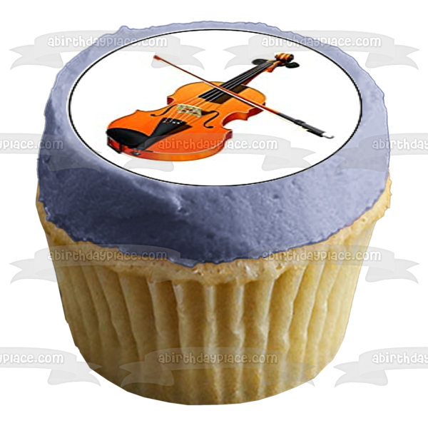 Music Themed Piano Drums Music Notes Violin and a Trumpet Edible Cupcake Topper Images ABPID57194