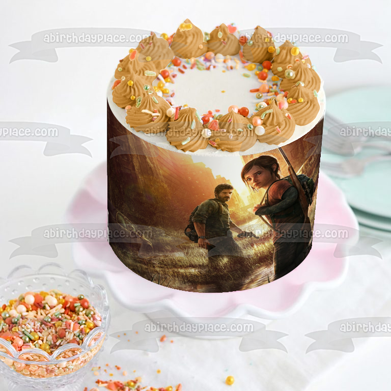 The Last of Us Video Game Joel and Ellie Edible Cake Topper Image ABPID57238