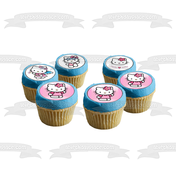 Hello Kitty traje de baño alas de hada disfraz vestido comestible Cupcake Topper imágenes ABPID01174 