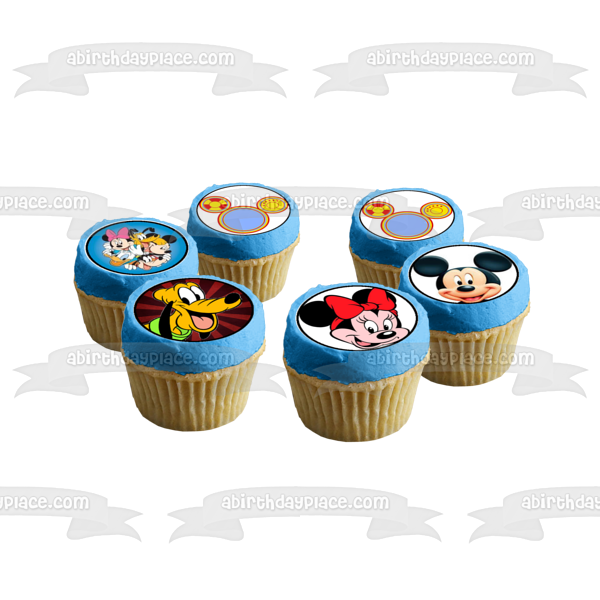 Mickey Mouse and Friends  Minnie Mouse Daisy Duck Donald Duck and Goofy Edible Cupcake Topper Images ABPID03192