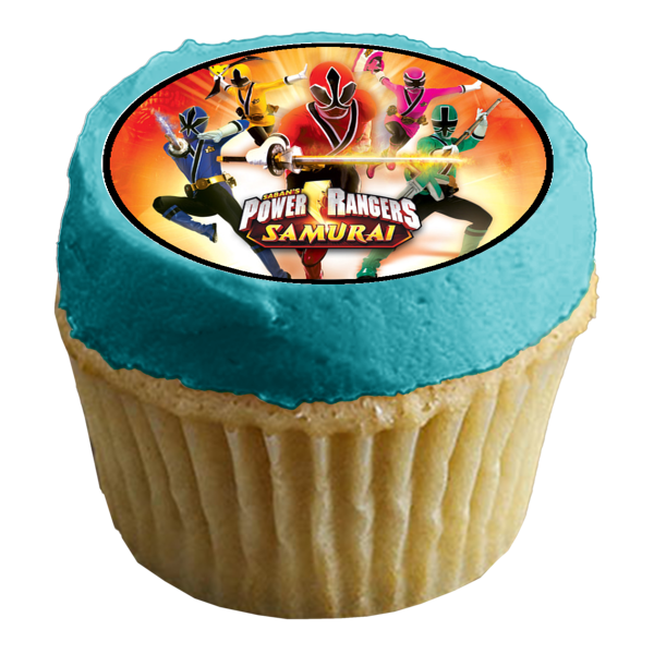 Power Rangers Super Samurai Red Ranger Jayden Blue Ranger y Kevin Imágenes comestibles para cupcakes ABPID03217 