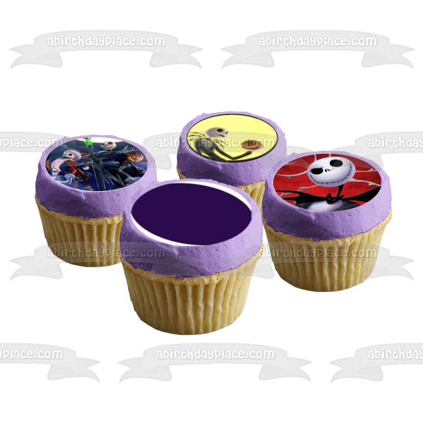 Nightmare Before Christmas 2 Jack Skellington Edible Cupcake Topper Images ABPID03489