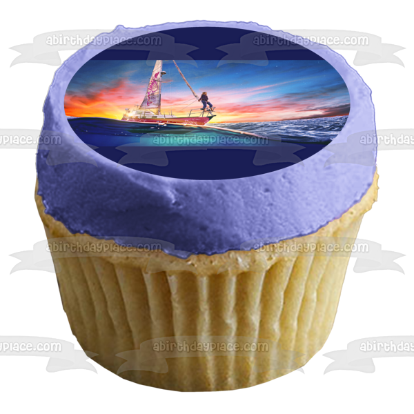 True Spirit Jessica Watson en un velero adorno comestible para tarta imagen ABPID57259 