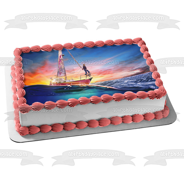 True Spirit Jessica Watson en un velero adorno comestible para tarta imagen ABPID57259 